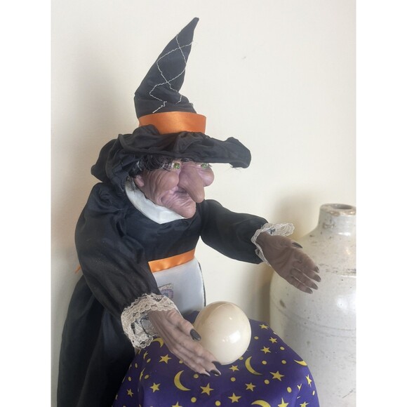 Vintage 1994 GEMMY Animated Fortune Teller Witch Halloween Motionette W Orig Box - Picture 10 of 10
